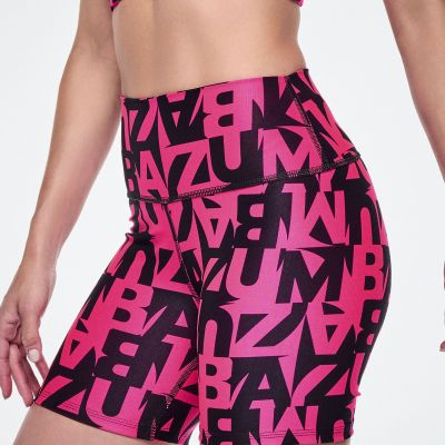 Ultrabright High Waisted Biker Shorts - Pink