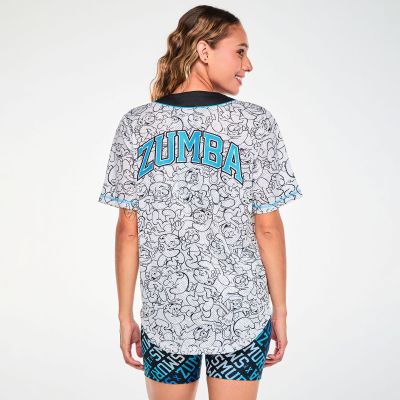 Zumba X The Smurfs Baseball Button Up