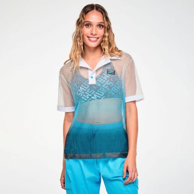 Zumba X The Smurfs Oversized Mesh Polo
