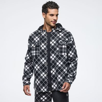 Eastern Flavor Flannel Shacket With Hood