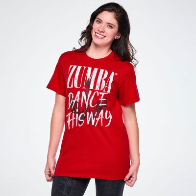 Rock 'n' Roll Unisex Crew Neck Tee - Red