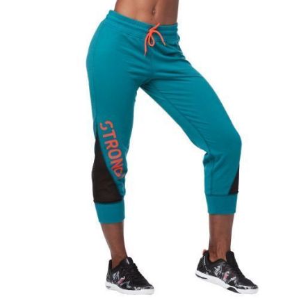 Feel Every Beat Cropped Sweatpants-Green-XS