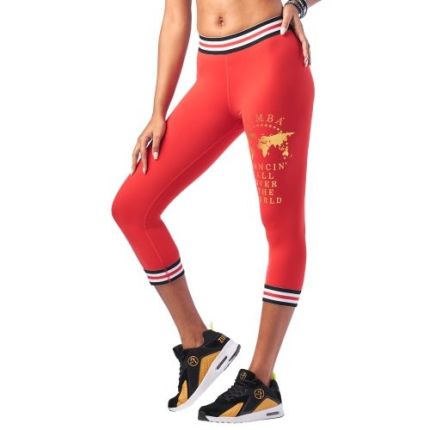 Zumba Dancin Capri Leggings  - Χρώμα Red - Μέγεθος S