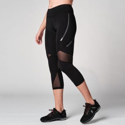 Mesh Panel Capri Leggings