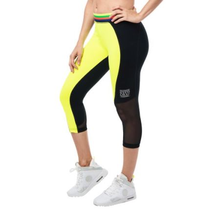 For Zumba Lovers Capri Leggings-Yellow-XS
