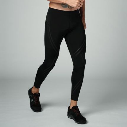 Geometric Compression Men's Leggings-Black-XS