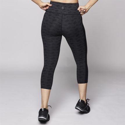 Reflective Mesh Panel Capri Leggings  