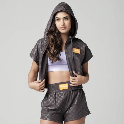 Bring Your Power Short Sleeve Zip-Up Hoodie