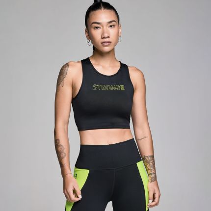 STRONG iD High Neck Lined Crop Tank