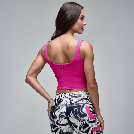 STRONG iD Square Neck Crop Tank With Shelf Bra