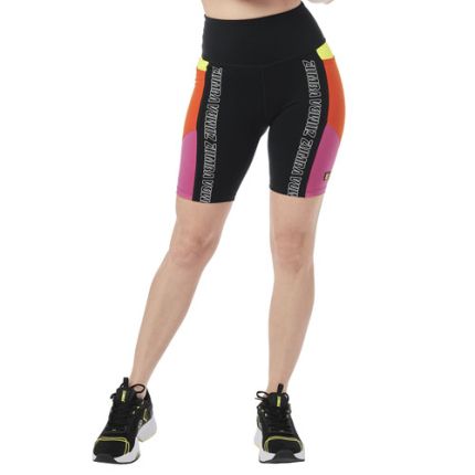 Color Blocked High Waisted Biker Shorts