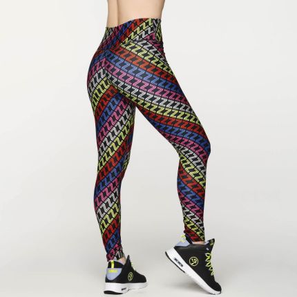 Zumba Multicolor High Waisted Ankle Leggings