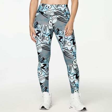 Zumba Happy And Fun High Waisted Ankle Leggings 