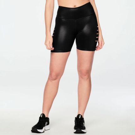 Zumba High Waisted Slashed Biker Shorts