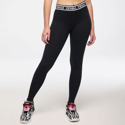 Zumba Haus Elastic Waistband High Rise Ankle Leggings