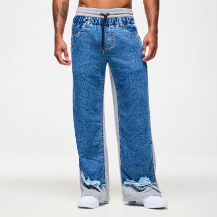 Blue Jean Denim Sweatpants