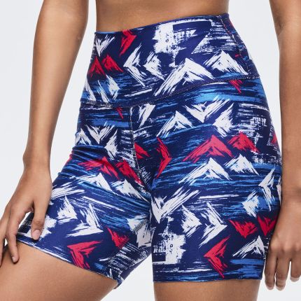 Apres Zumba High Waisted Biker Shorts - Blue