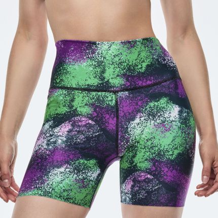 Apres Zumba High Waisted Biker Shorts - Multi