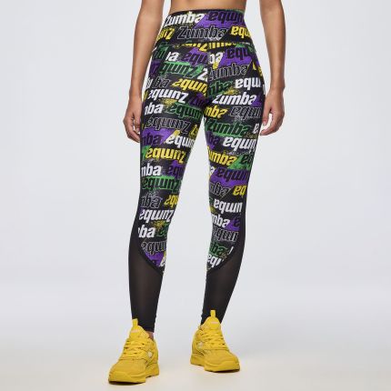 Apres Zumba High Waisted Ankle Leggings With Side Inserts