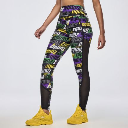 Apres Zumba High Waisted Ankle Leggings With Side Inserts