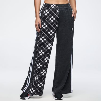 Eastern Flavor Wide Leg Pants With Wide Side Snap Placket