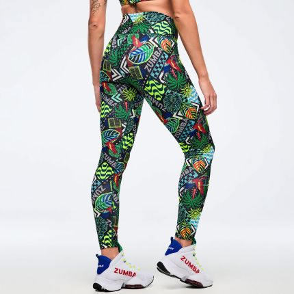 Latin Movement Z-Lift High Waisted Ankle Leggings - Multi