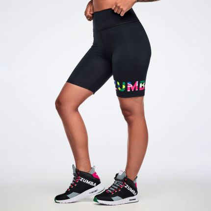Worldwide High Waisted Biker Shorts - Black