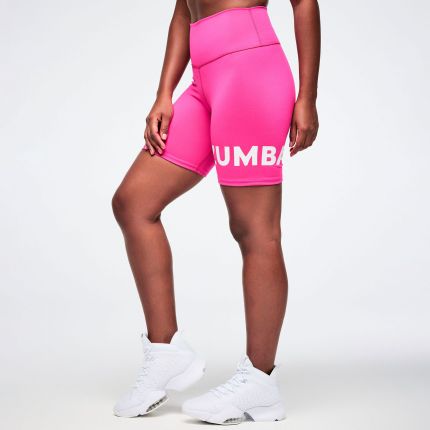 Color Spree High Waisted Biker Shorts - Pink