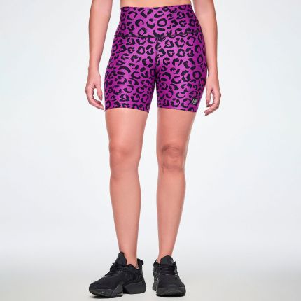 Ultrabright High Waisted Biker Shorts - Green/Black