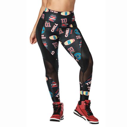 Zumba Sport High Waisted Mesh Panel Leggings
