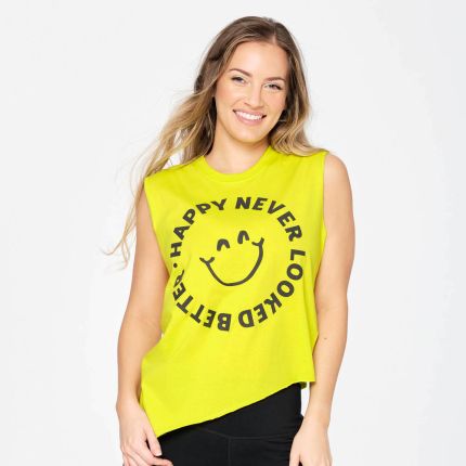 Happy Never Looked Better Asymmetrical Tank