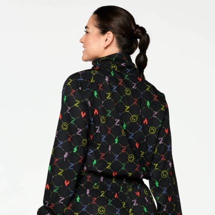 Zumba Happy High Neck Crop Pullover