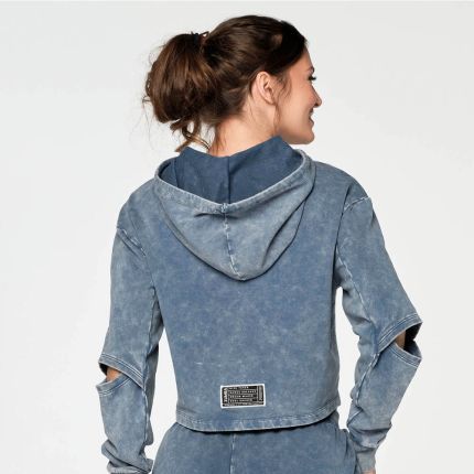 Generation Zumba Cut-Out Crop Pullover Hoodie
