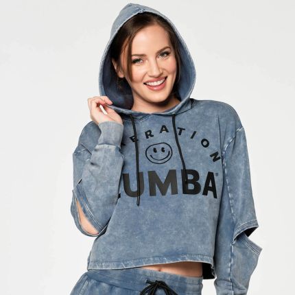 Generation Zumba Cut-Out Crop Pullover Hoodie