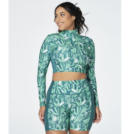 Zumba Butterfly Long Sleeve Crop Top