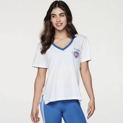 Retro Zumba V-Neck Top