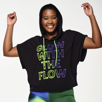 Zumba Glow Short Sleeve Crop Hoodie