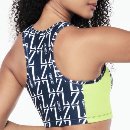 Zumba Prep High Neck Crop Tank - Caution