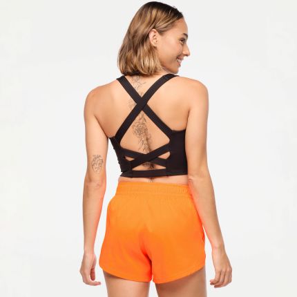 Zumba Explore Square Neck Tank Bra - Bold Black