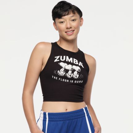 Zumba X Peanuts High Neck Mid Crop Tank