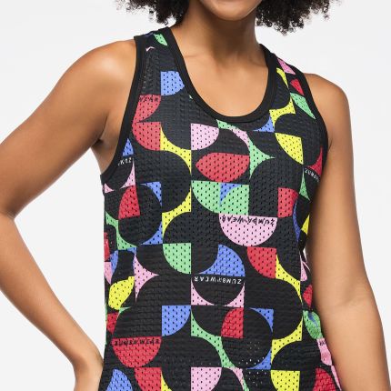 Zumba Haus Basketball Mesh Tank With Curved Hem