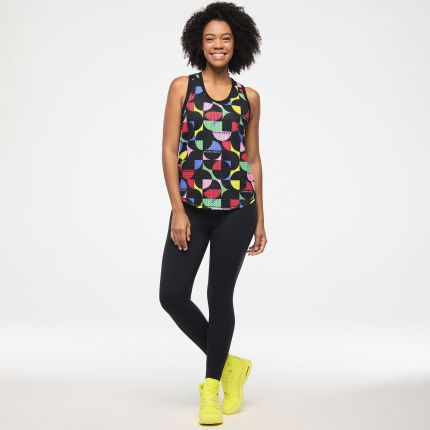 Zumba Haus Basketball Mesh Tank With Curved Hem