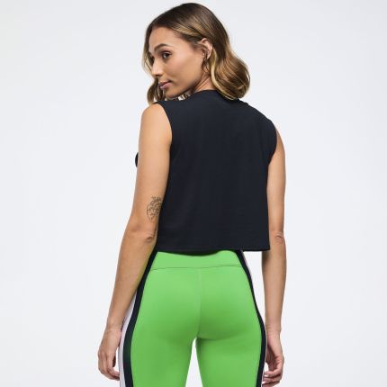 Zumba Haus Crew Neck Muscle Crop Tank