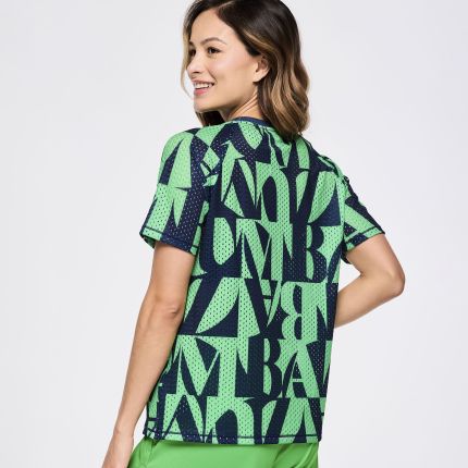 Zumba Out Loud Mesh Crew Neck Top