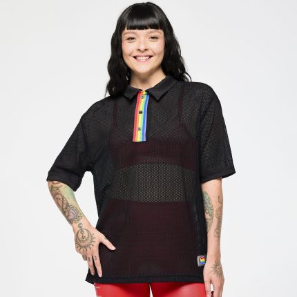 Zumba Oversized Mesh Polo