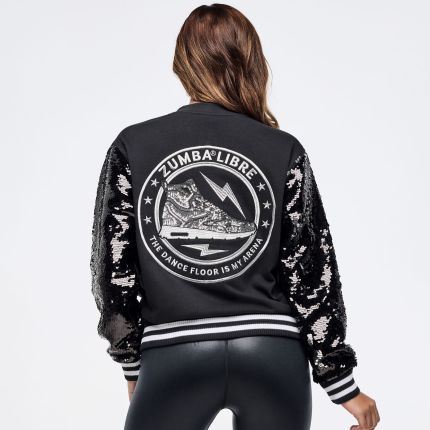 Zumba Libre Bomber Jacket With Sequin Sleeves