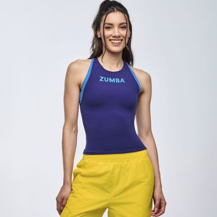 Apres Zumba High Neck Colorblock Tank