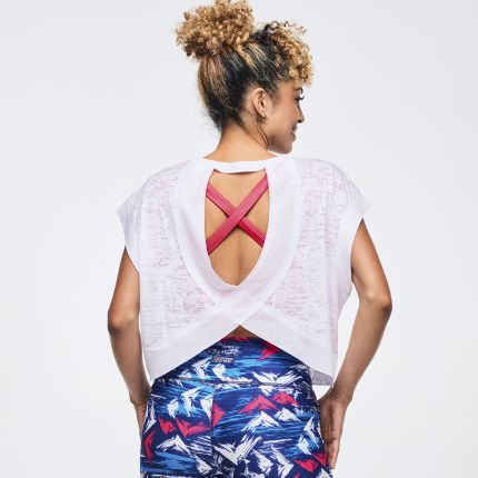 Apres Zumba Cap Sleeve Open Back Slouchy Top