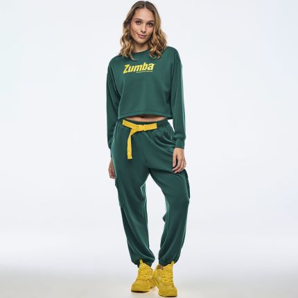 Apres Zumba Modal Long Sleeve Oversized Crop Top