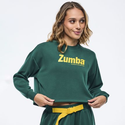 Apres Zumba Modal Long Sleeve Oversized Crop Top